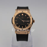 HUBLOT CLASSIC FUSION KING WATCH - 42 MM - BLACK DIAL - RUBBER AND LEATHER STRAP