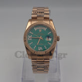 DAYDATE 36MM ROSE GOLD GREEN DIAL DIAMONDS