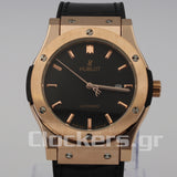 HUBLOT CLASSIC FUSION KING WATCH - 42 MM - BLACK DIAL - RUBBER AND LEATHER STRAP