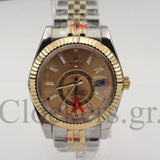 SKY-DWELLER 2-TONE BLACK GOLD DIAL STICK MARKERS jubilee