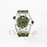 AUDEMARS PIGUET ROYAL OAK OFFSHORE DIVER 15710ST.OO.A052CA.01 KHAKI INDEX STAINLESS STEEL RUBBER CLONE