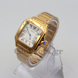 SANT0S DE CARTIER WATCH LARGE MODEL, AUTOMATIC, GOLD, INTERCHANGEABLE