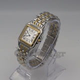 Cartier Panthère 2 Row 18k Gold Steel  Date Roman Dial with