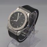 HUBLOT CLASSIC FUSION KING  WATCH - 42 MM - BLACK DIAL - SS BLACK RUBBER AND LEATHER STRAP