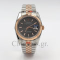 DATE JUST 36MM 2-TONE ROSE GOLD JUBILEE GREY DIAL STICKS MARKERS
