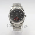 DAY-DATE BLACK DIAL STICKS MARKERS SS 40MM