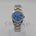 DATEJUST 31MM SS SILVER OYSTER BLUE DIAL DIAMONDS