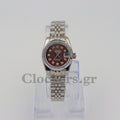 DATEJUST 28MM SS SILVER JUBILEE BROWN DIAL DIAMONDS MARKERS